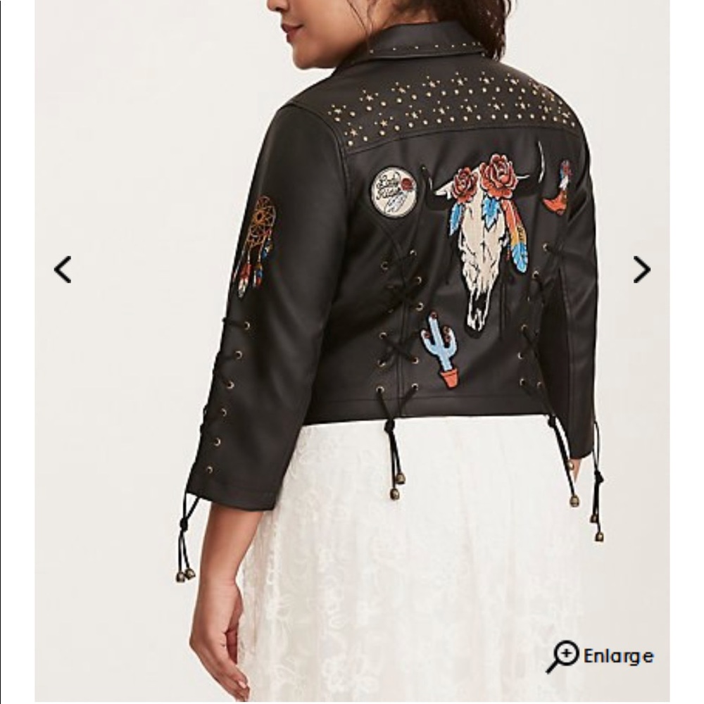 Torrid Insider Faux Leather Patch Moto Jacket 3x